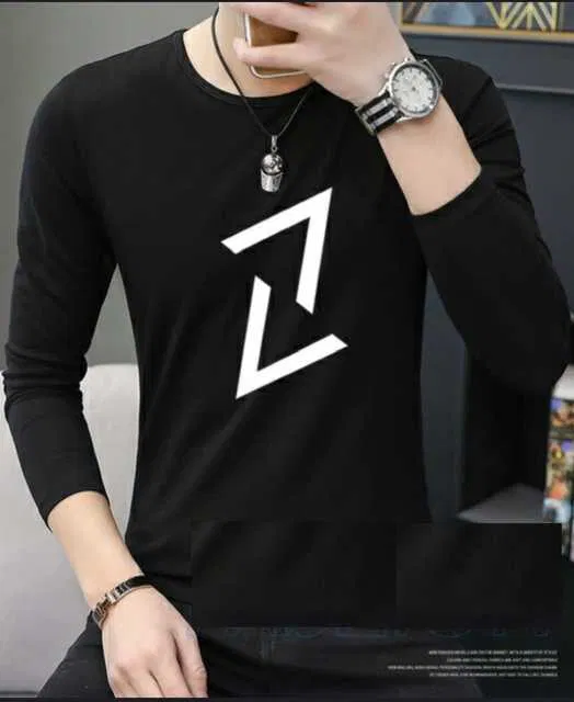 Best Hot Selling Cotton Blend Full Sleeves T-Shirt For Men (Black, M) (R-97)