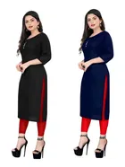 Crepe Solid Kurtis for Women 