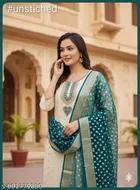 Silk Blend Embroidered Punjabi/All Over Suits for Women 