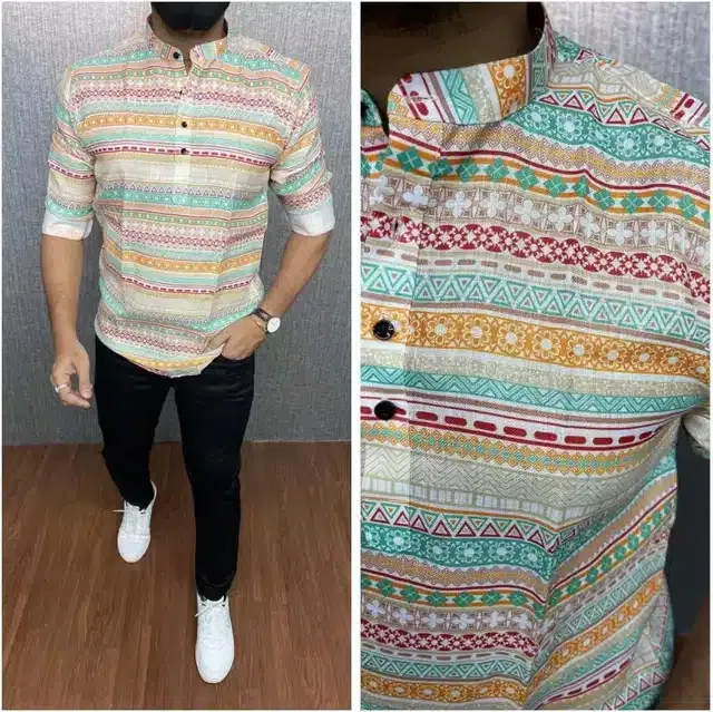 Short Kurta for Men (Multicolor, L)