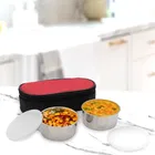 JENSONS Steel 2 Containers Lunch Box with Bag