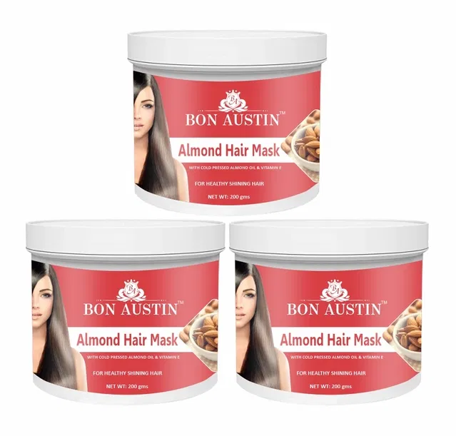 Bon Austin Almond Protein Hair Mask (200 g, Pack of 3)