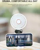 Immutable  Mini Portable Fan,Powerful Hand Fan 1800 mah 5 Speed Fan for Indoor,Outdoor Mini fan with display Rechargeable Fan- Multicolor