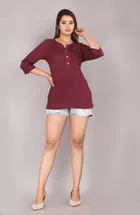 Rayon Solid Short Kurti for Women 