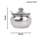 Stainless Steel Ghee Pot with Lid & Serving Spoon 