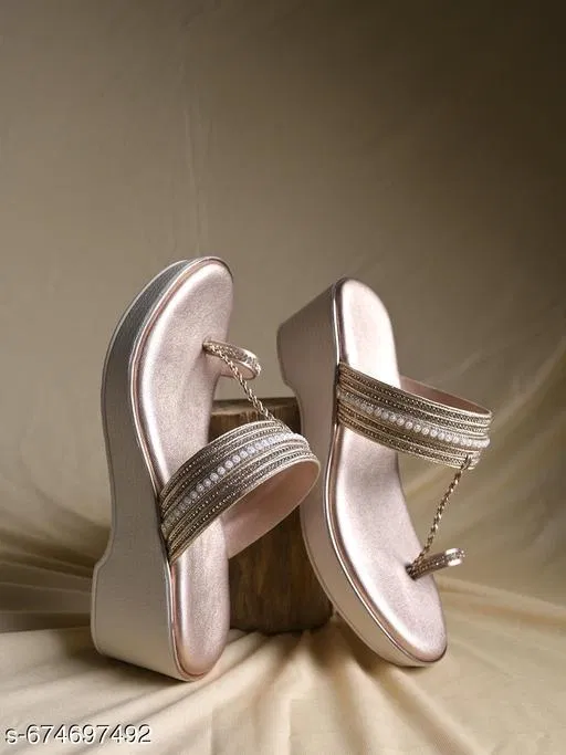 Shoetopia Heel Sandals (Pink, IND-6)