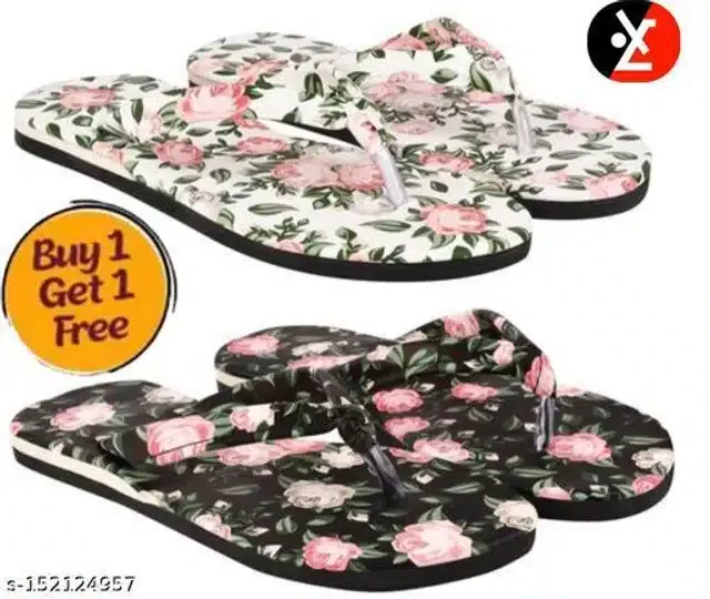 LifeO Slippers for Women (Multicolor, 6) (Set of 2)