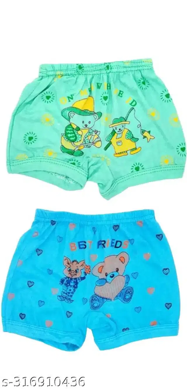 Cotton Innerwear Shorts for Kids (Multicolor, 0-6 Months) (Pack of 6)