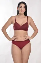 Cotton Blend Lingerie Set for Women, Multicolour, Pack of 3 