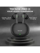 TecSox Pro 2 Wireless Earbuds [Lightweight]