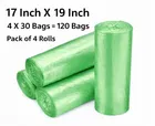 Innate Garbage Bags, Green [17 x 19 Inches], [30 Pcs x 4 Rolls]
