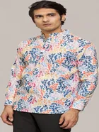 Cotton Blend Printed Kurta for Men 