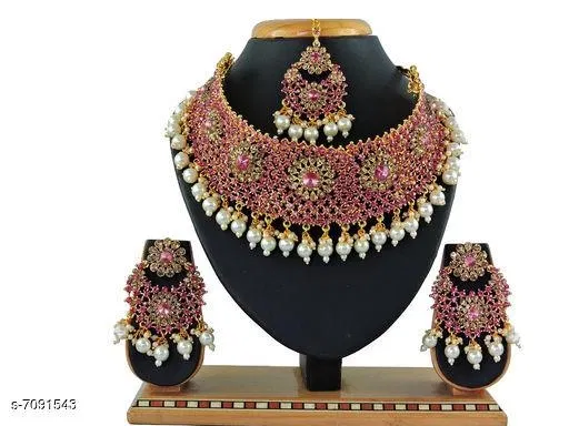 Pink Free Size Jewellery Set for Women