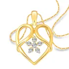 Vighnaharta Alloy Majestic Flower Heart Gold & Rodium Plated Pendant With Chain For Women & Girls 