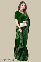 Georgette Saree for Women, Green 