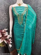 Chanderi Cotton Punjabi/All Over Suits Semi-Stitched Suits 