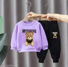Hosiery Cotton Full Sleeves T-Shirt with Pant Clothing Set for Kids 