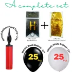 Birthday Decoration Foil Curtains with Banner & 50 Pcs Balloons with Manual Hand Pump 