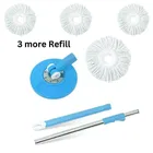 Stainless Steel Spin Mop Rod Set with 3 Refill 