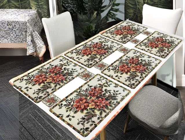 PVC Placemats for Dining Table (Multicolor, Pack of 6)