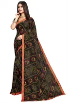 कानूड़ा फैंसी विमेंस जॉर्जेट फ्लावर प्रिंटेड साड़ी 