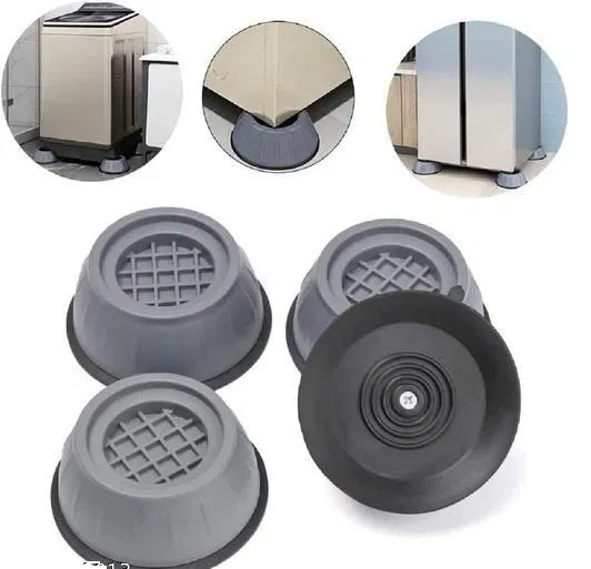 Rubber Anti Vibration Washing Machine Pads (Grey, Pack of 4)