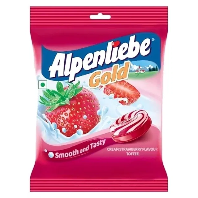 Alpenliebe गोल्ड क्रीम स्ट्रॉबेरी कैंडी पाउच 138.6 g