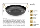 BRODEES Iron Kadahi 30 Cm Dia Flat Bottom Kadhai 30 cm diameter 