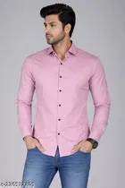 Smart Casual Wear Polycotton Shirt for Mens, Pink 