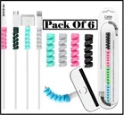 Rubber Spiral 4 Pcs Mobile Cable Protectors (Multicolor, Set of 6)