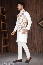 Cotton Button Kurta Set for Men 