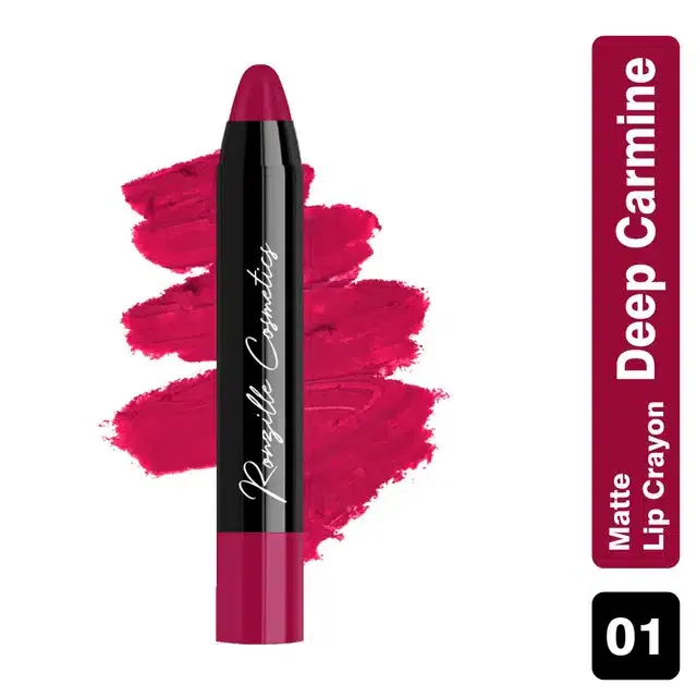 Ronzille Long Stay Matte Crayon Lipstick (Deep Carmine)
