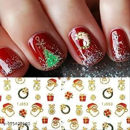 12 Sheets Nail Art Stickers (Multicolor, Set of 1)