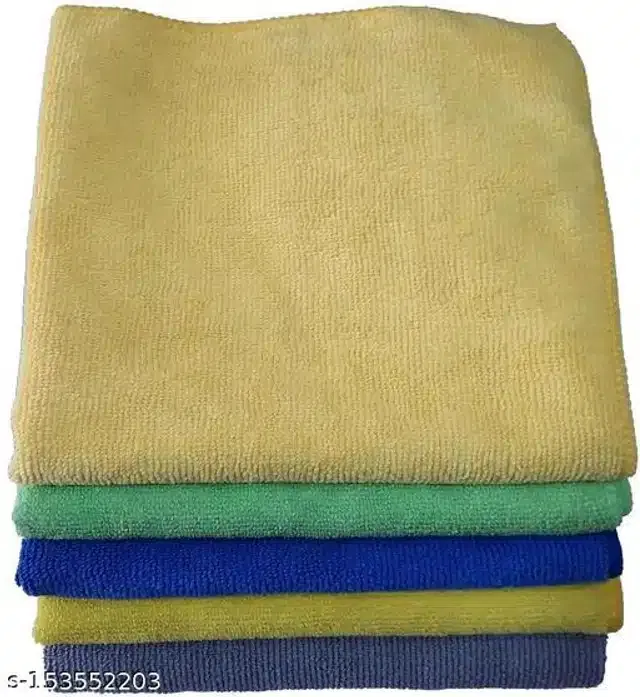 Microfiber Bath Towel (Multicolor, 40x40 cm) (Pack of 5)