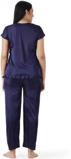 Satin Solid Night Suit for Women 