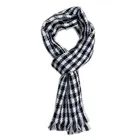 Woolen Checked Muffler for Men & Women (White & Black)