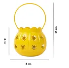 Decorative BLUE AND YELLOW IRON MATKI SUN 16.5x10x10cm