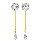 Designer Gold Plated Chain Drop Earrings Set for Women & Girls 