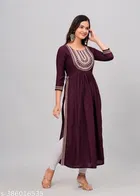 Rayon Kurti for Women, Purple 