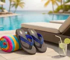 Slippers for Women, Black & Blue 