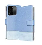 Artificial Leather Mobile Flip Cover for Tecno Spark Go 2022, Blue