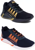 Sports Shoes for Men, Pack of 2, Black & Blue 