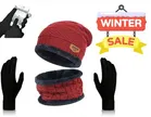 Woolen Cap with Neck Warmer & Hand Gloves for Men & Women 