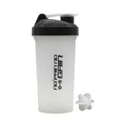 Plastic Gym Shaker Bottle with Blender Ball (White & Black, 700 ml)