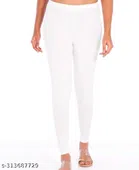 Lycra Blend Leggings for Women (White, 26)