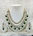 All Green Beautiful Kundan Necklace Set for Women & Girls, Green