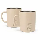 Double Wall Coffee Mug, Set Of 2 Pc [Beige]