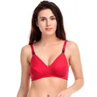 Cotton Blend Solid Non Padded Feeding Bra for Women 