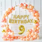Pastel Theme 9th Birthday Balloon Decoration Kit , Multicolor, Pack Of 64