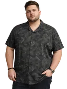 Cotton Blend Printed Shirt for Men, Black 